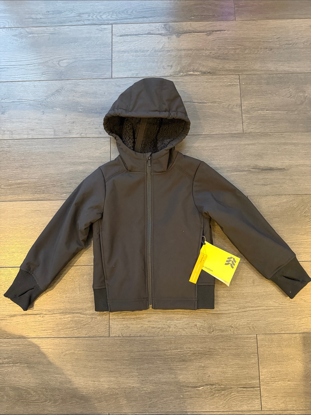 all in motion Black Hooded Zip Jacket with Sherpa Lining